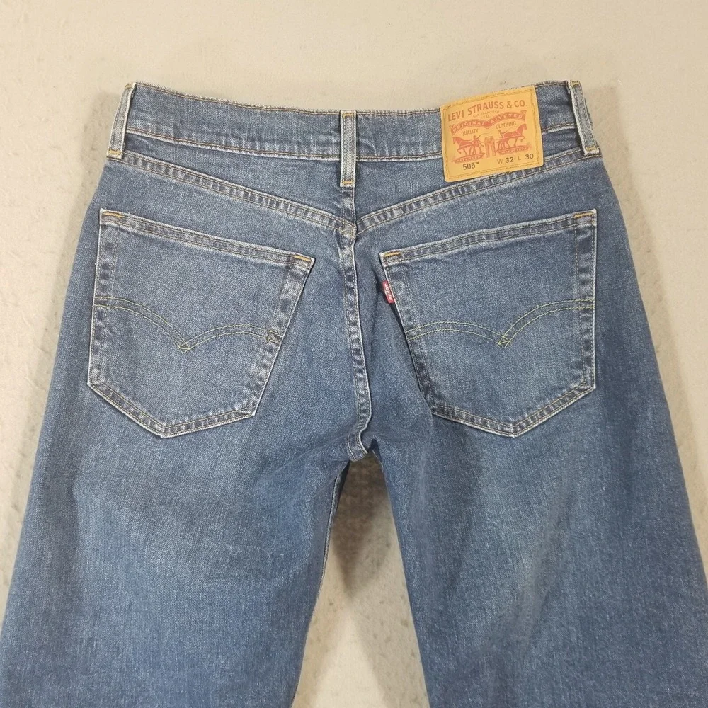 Levi's 505 jeans men's 32x30‎ regular fit straight blue denim pants